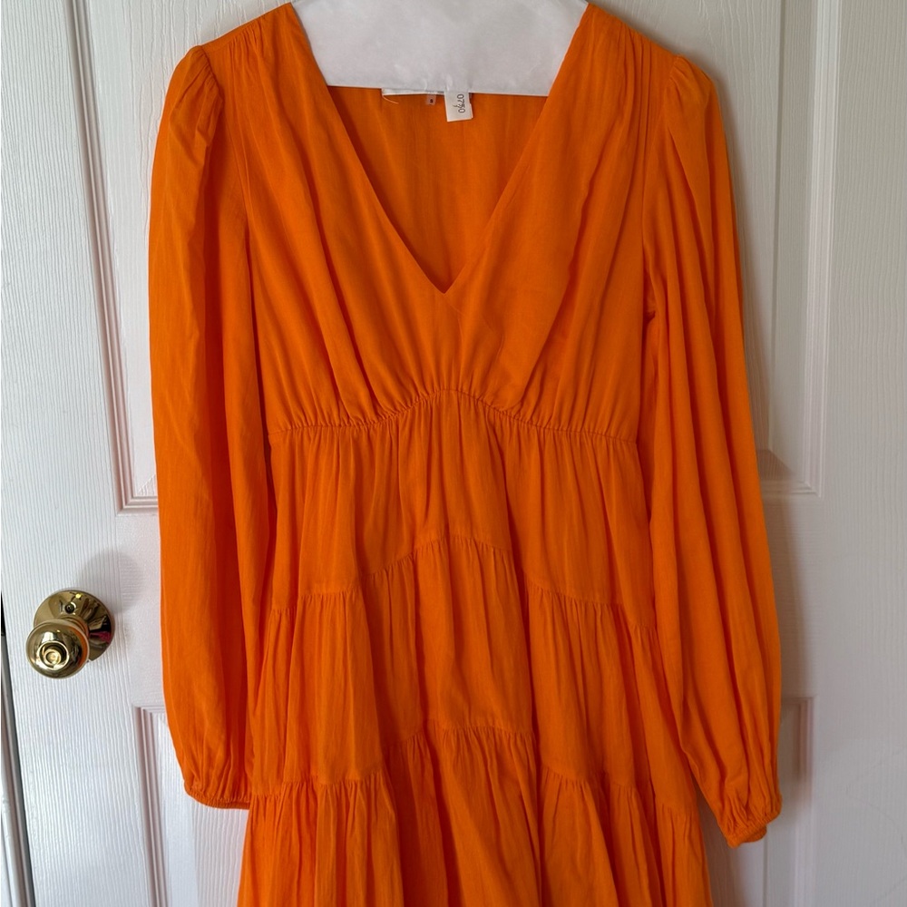 Trina Turk Vibrant Orange Long Sleeve Dress